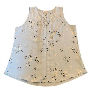 41 Hawthorn top, blouse, light blue floral, size L